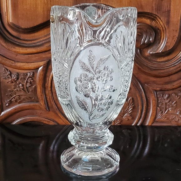 Vntg Lead Crystal 40oz Floral Pitcher by Kristal Zajecar made in Yugoslavia - Picture 12 of 16